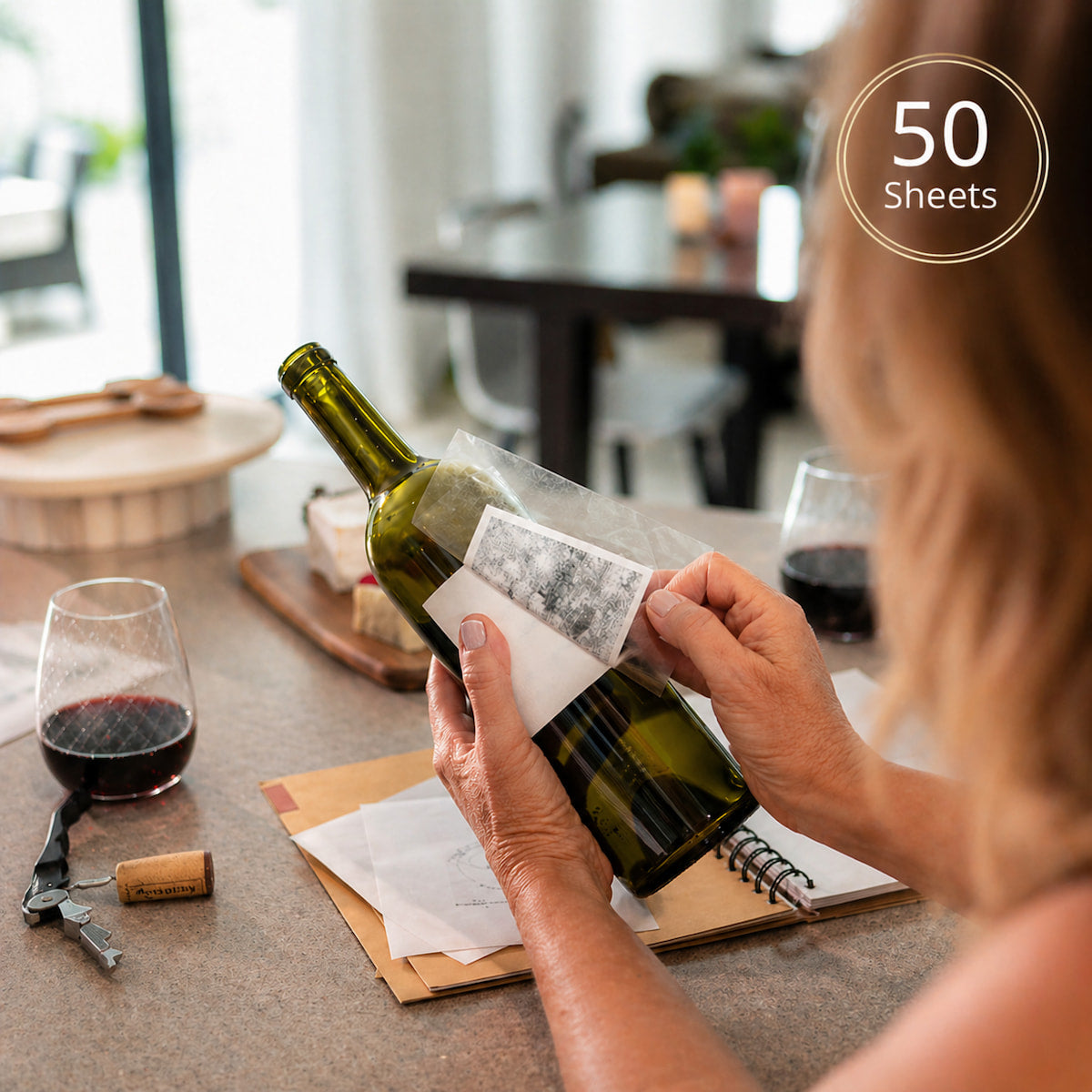 Wine Bottle Label Remover Sheets – Save & Preserve Wine Labels (25, 50 & 100 Pack)