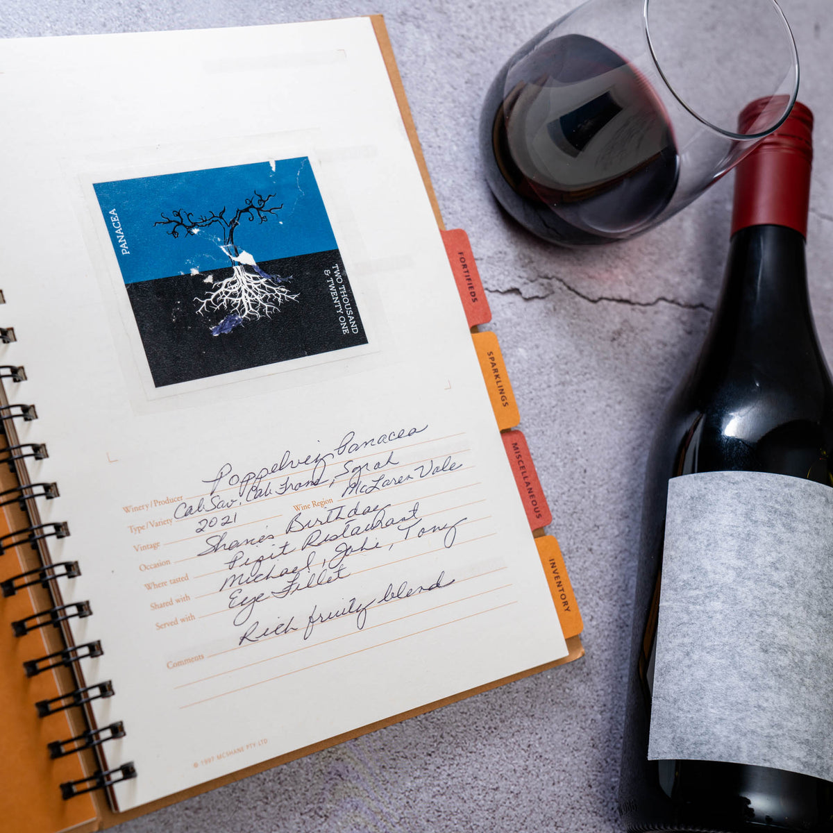 Place your wine label remover in a wine travel journal, wine card or cellar inventory